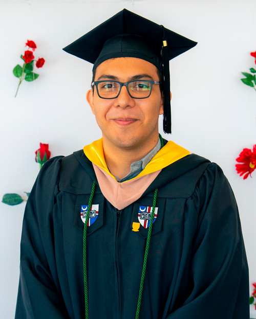 student in graduation gown