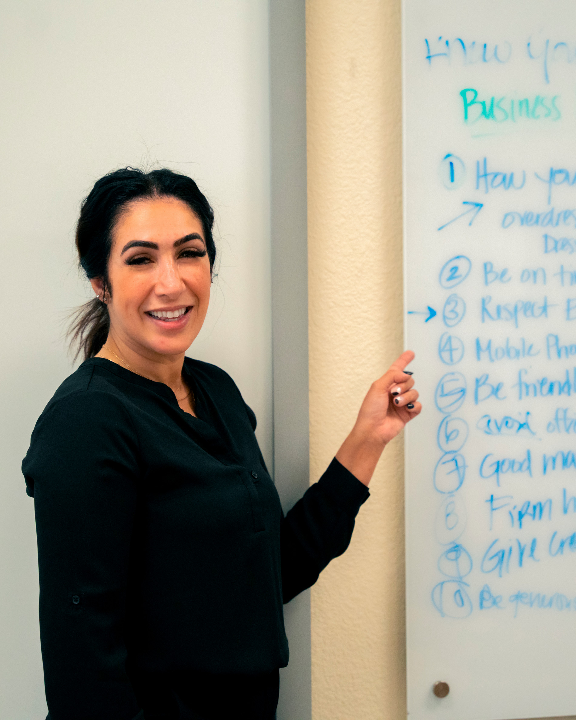 Shaima teaching in classroom