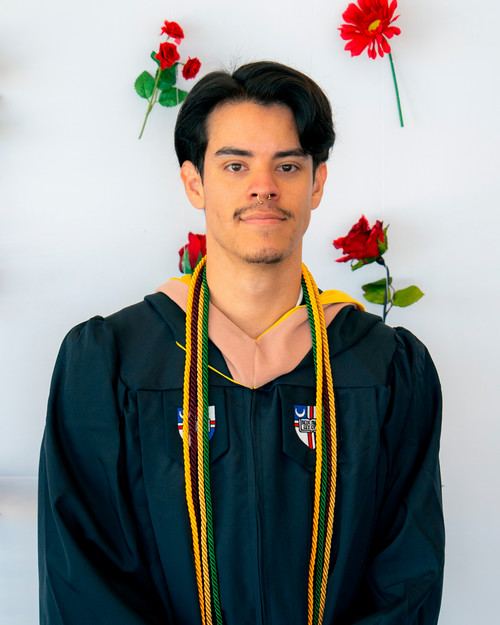 student in graduation gown